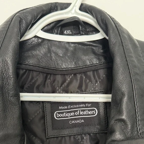 Men's Classic Black Leather Jacket - Picture 2 of 5